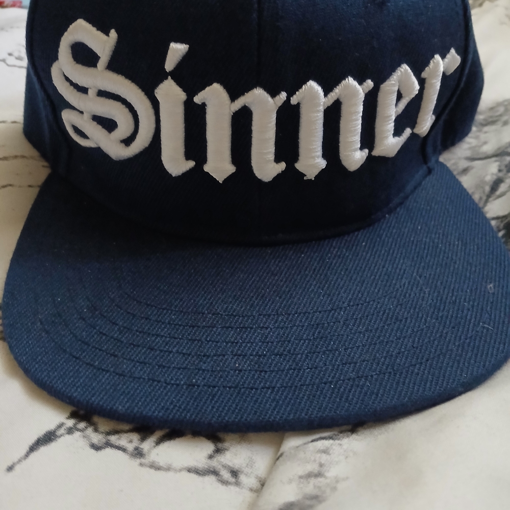 Navy Blue Cap with White Embroidery